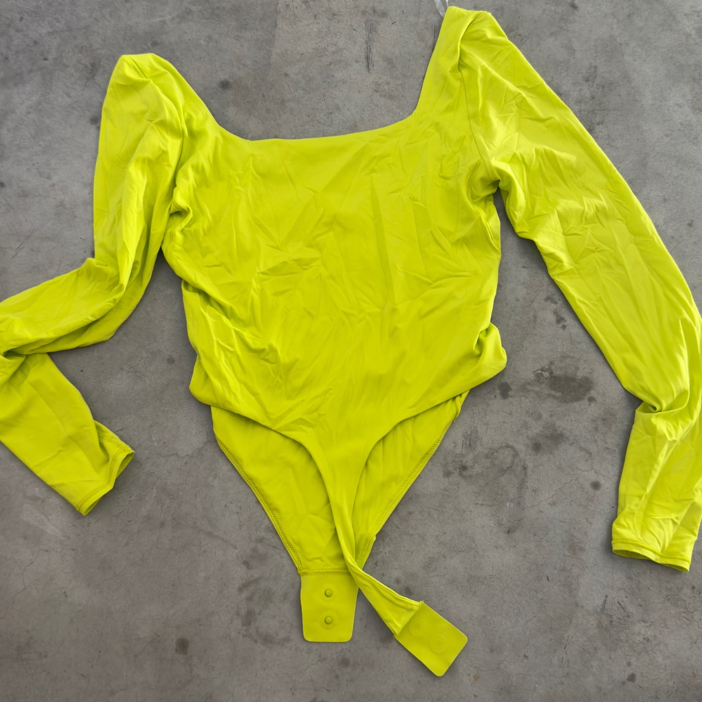 lululemon athletica Neon Yellow Long Sleeve Bodysuit